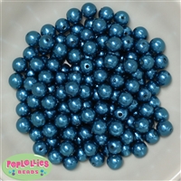 10mm Peacock Blue Faux Pearl Beads sold in packages of 50 beads