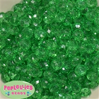 12mm Clear Green Abacus Acrylic Beads