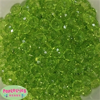12mm Clear Lime Green Abacus Acrylic Beads