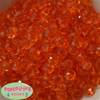 12mm Clear Orange Abacus Acrylic Beads