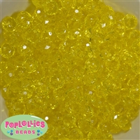 12mm Clear Yellow Abacus Acrylic Beads 40 piece
