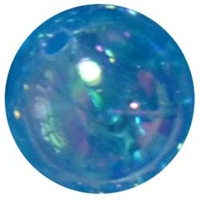 12mm Cyan Blue AB Finish Clear Acrylic Bubblegum Bead