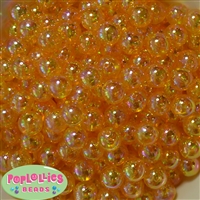 12mm Gold Clear AB Finish Miracle Acrylic Bubblegum Beads