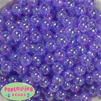 12mm Purple AB Finish Clear Acrylic Bubblegum Beads