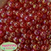 12mm Red Clear AB Finish Miracle Acrylic Bubblegum Beads