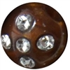 12mm BrownFaux Pearl Bead with Rhinestones sold individually