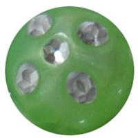12mm Lime Faux Pearl Bead with Rhinestones sold individually