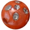 12mm Orange Faux Pearl Bead with Rhinestones sold individually
