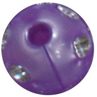 12mm Purple Faux Pearl Bead with Rhinestones sold individually