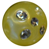 12mm Yellow Faux Pearl Bead with Rhinestones sold individually