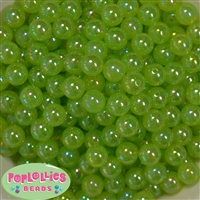 12mm Acrylic Lime Green Bubble Bubblegum Beads 200pc