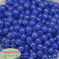 12mm Royal Blue AB Finish Bubble Acrylic Bubblegum Beads