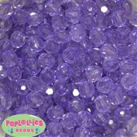 12mm Clear Lavender Faceted Acrylic Bubblegum Beads