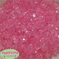 12mm Pink Faceted Acrylic Bubblegum Beads