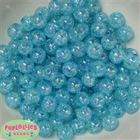 12mm Blue Crackle Bubblegum Beads sold in packages of 50 beads