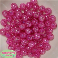 12mm bulk Hot Pink  Crackle Beads 200 pc
