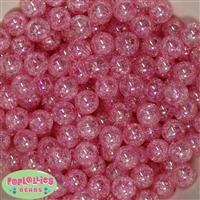 12mm Pink Crackle Beads sold in packages of 50 beads