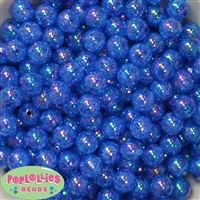 12mm Royal Blue Crackle Bubblegum Beads sold in packages of 50 beads