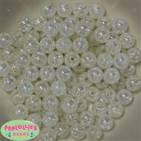 12mm White Crackle Bubblegum Beads sold in packages of 50 beads