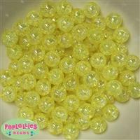 12mm Yellow Crackle Bubblegum Beads sold in packages of 50 beads