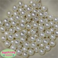12mm Cream Crinkle Pearl Bubblegum Beads