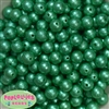 12mm Emerald Green Crinkle Pearl Bubblegum Beads