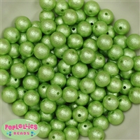 12mm lime green Crinkle Pearl Bubblegum Beads