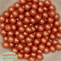 12mm Orange Crinkle Pearl Bubblegum Beads