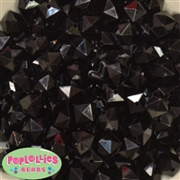 12mm Black Acrylic Cube Bubblegum Beads
