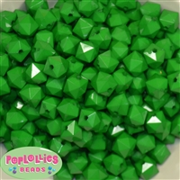12mm Green Acrylic Cube Bubblegum Beads