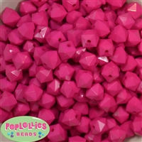 12mm Hot Pink Acrylic Cube Bubblegum Beads