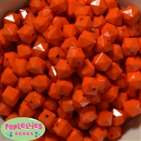 12mm Orange Acrylic Cube Bubblegum Beads