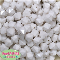 12mm White Acrylic Cube Bubblegum Beads