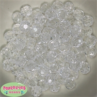 12mm Clear Faceted Acrylic Bubblegum Beads