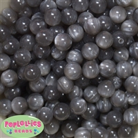 12mm Gray Flannel Bubblegum Beads