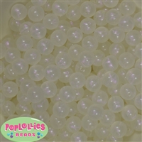 12mm Cream Frost Acrylic Bubblegum Beads sold in packages of 50 beads
