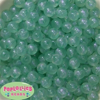 12mm Mint Frost Acrylic Bubblegum Beads sold in packages of 50 beads