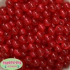 12mm Red Frost Acrylic Bubblegum Beads sold in packages of 50 beads