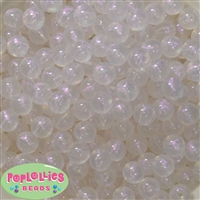 12mm White Frost Acrylic Bubblegum Beads sold in packages of 50 beads
