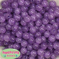 12mm Purple Glitter Bubblegum Beads