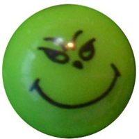 12mm Grinch Face Print Bubblegum Beads