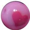 12mm hot pink with hot pink heart resin Bubblegum Beads