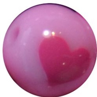12mm hot pink with hot pink heart resin Bubblegum Beads