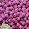 12mm hot pink with hot pink heart resin Bubblegum Beads