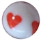 12mm white with red heart resin Bubblegum Bead
