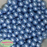12mm matte baby blue acrylic faux pearl bead 2mm