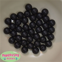 12mm matte Black Acrylic faux pearl bead 2mm