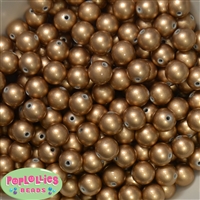 12mm matte gold acrylic faux pearl bead 2mm