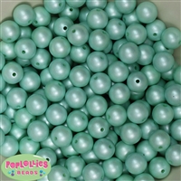 12mm matte mint acrylic faux pearl bead 2mm