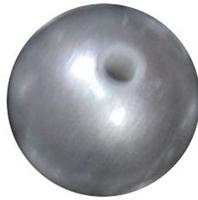 12mm matte silver acrylic faux pearl bead sold by the bead